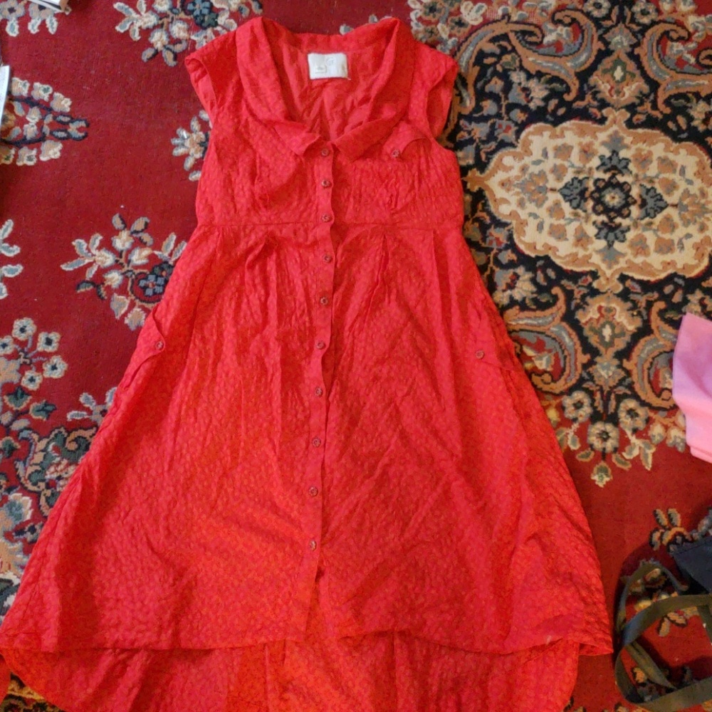 Red hi low dress
